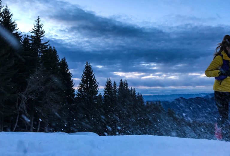 running in the mountains